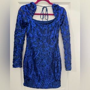 Lucy in the Sky Royal Blue Sequin mini dress